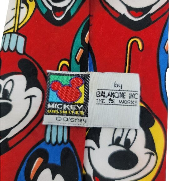 2/$15 Disney Balancine Mickey Christmas Necktie Red 58" Polyester Ornament VTG - Picture 5 of 6